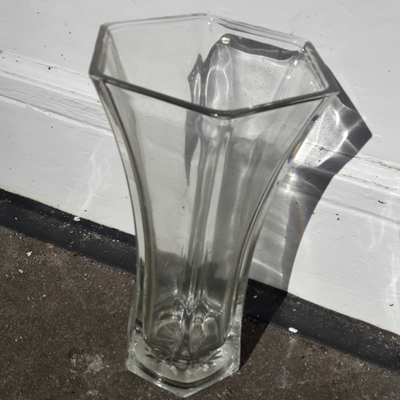 Hoosier Glass Vase Hexagon Octagon Vintage - Picture 6 of 6
